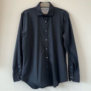 Twillory Trim Fit Black Button Down Performance Dress Shirt 32-33
